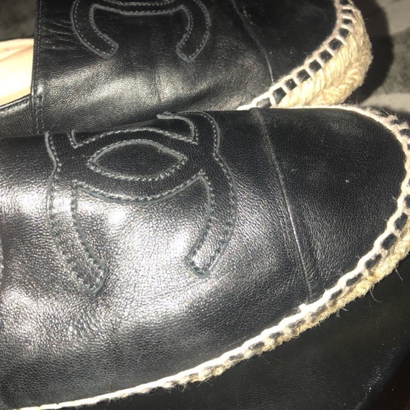 AUTHENTIC Chanel Espadrilles black leather - Picture 3 of 5
